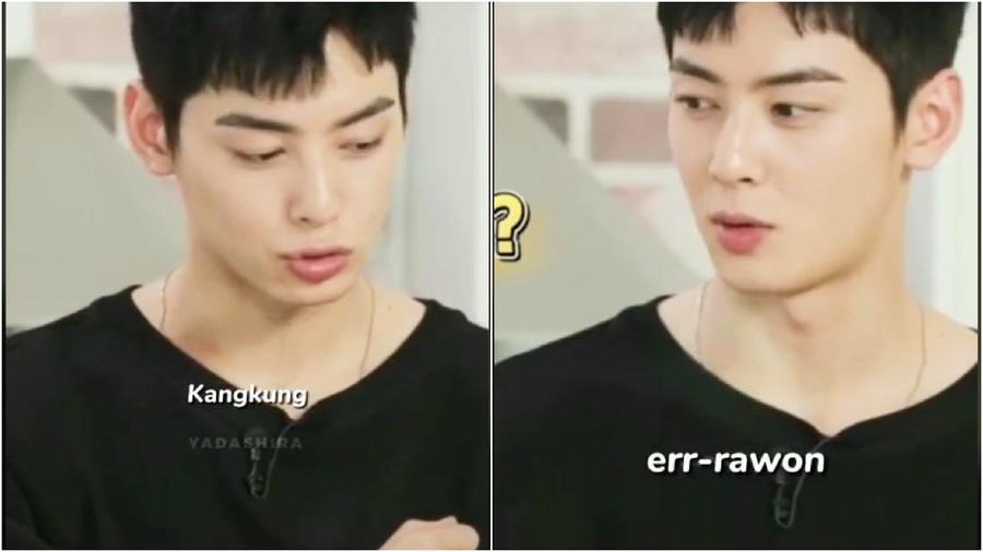 Cha Eun Woo saat menyebutkan nama makanan Indonesia
