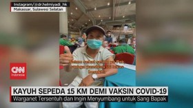 VIDEO: Kayuh Sepeda 15 Km Demi Vaksin Covid-19