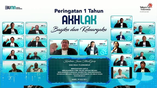 Peringatan setahun penerapan AKHLAK sebagai core values perusahaan dilakukan TelkomGroup dengan menggelar acara bertemakan 'Bagiku & Keluargaku'.