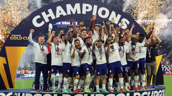 Timnas Amerika Serikat menjadi juara Gold Cup 2021 usai mengalahkan Meksiko 1-0 lewat gol pada babak tambahan di Stadion Allegiant, Las Vegas.