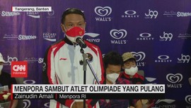 VIDEO: Menpora Sambut Atlet Olimpiade yang Pulang