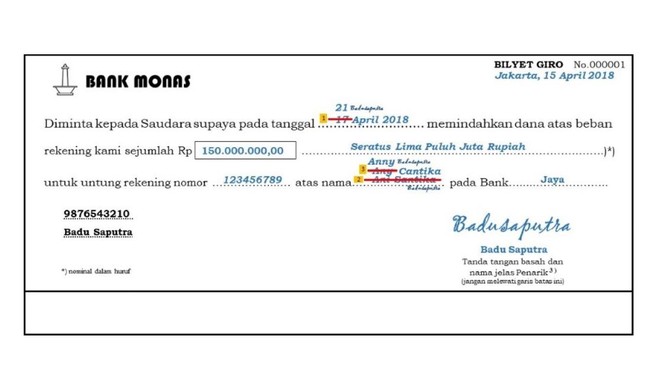 Keluarga pengusaha Akidi Tio kabarnya menyumbang Rp2 triliun untuk penanganan covid di Sumsel melalui bilyet giro. Apa itu bilyet giro? Berikut penjelasannya.