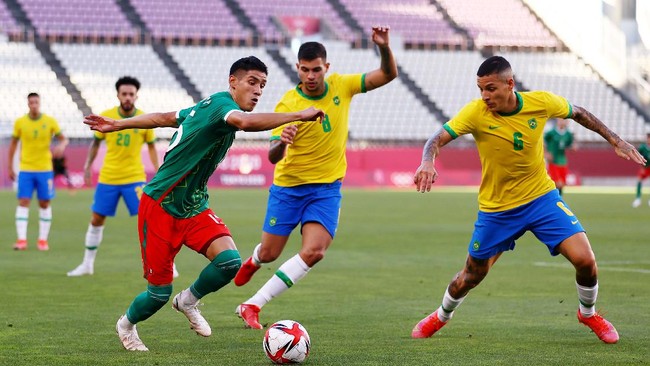 Brasil berhasil melangkah ke final cabang sepak bola Olimpiade Tokyo 2020 usai menang adu penalti 4-1 (0-0) atas Meksiko.