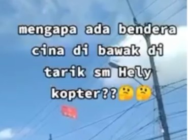 Heboh Video Helikopter Kibarkan Bendera Komunis, Ini Faktanya