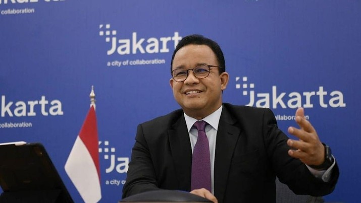 Gubernur DKI Jakarta Anies Baswedan berbincang secara virtual dengan Walikota London, Sadiq Khan. (Tangkapan Layar Instagram @aniesbaswedan)