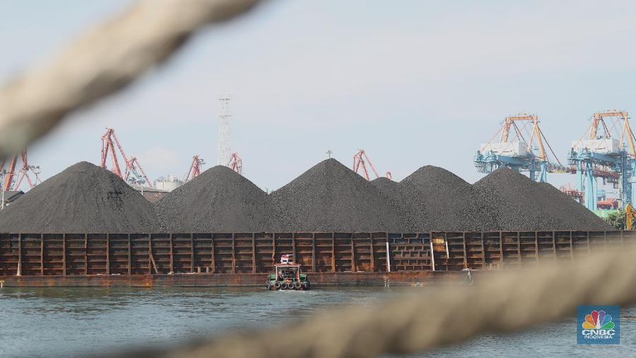 Kapal tongkang Batu Bara (CNBC Indonesia/Tri Susilo)