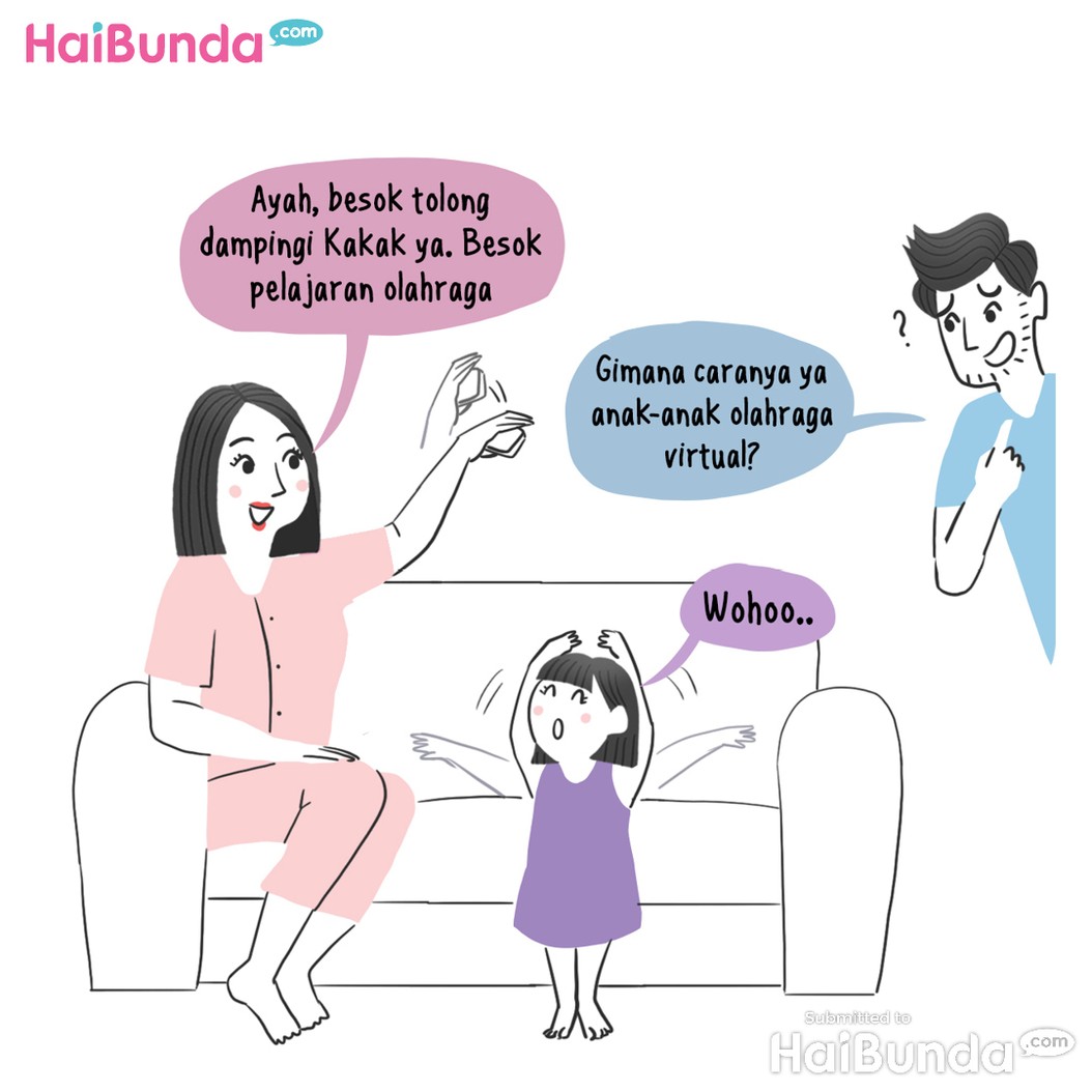 Komik: Saat Anak TK Olahraga Virtual..