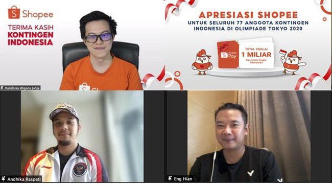 Shopee bakal menyambut seluruh kontingen Indonesia di Olimpiade Tokyo 2020, termasuk atlet, ofisial, hingga masseur, dengan guyuran bonus Rp1 miliar.