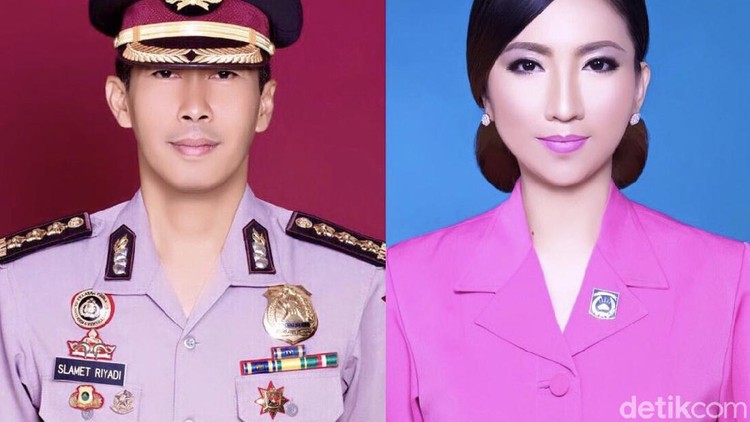 Foto Heni Tania seorang istri Kapolsek yang viral di media sosial.
