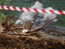 Peledakan Tebing Proyek Bendungan Bagong Trenggalek Dihentikan Sementara