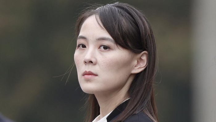 FILE - In this March 2, 2019, file photo, Kim Yo Jong, sister of North Korea's leader Kim Jong Un attends a wreath-laying ceremony at Ho Chi Minh Mausoleum in Hanoi, Vietnam. The powerful sister of North Korean leader Kim ripped South Korea for proceeding with military exercises with the United States she claimed are an invasion rehearsal and warned that the North will speed up its efforts to strengthen its pre-emptive strike capabilities. (Jorge Silva/Pool Photo via AP, File)