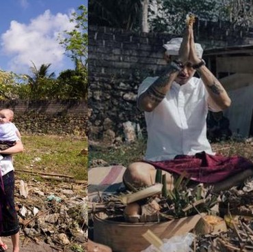 Potret Upacara Ngeruwak Peletakan Batu Pertama Rumah Fandy Christian