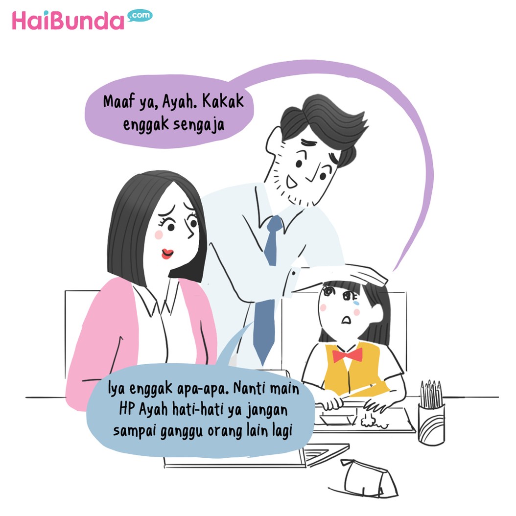 Komik HaiBunda Misteri Telepon Gelap dari HP Ayah