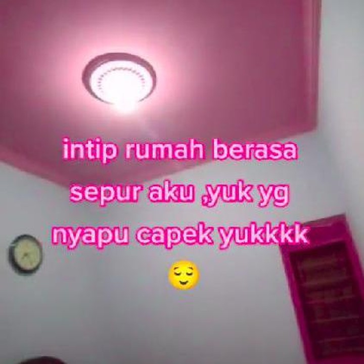 <p>Saking panjangnya, ada lima bagian ruangan. Di bagian depan terdapat kamar dengan plafon gypsum yang dicat pink. (Foto: TikTok @achmad_yazzir)</p>