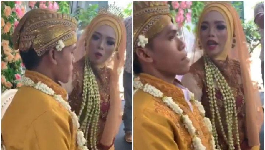 Viral pengantin wanita marahi suami di pelaminan