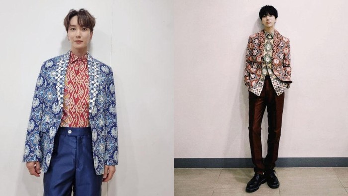Leeteuk dan Yesung Super Junior termasuk dalam jajaran idol K-Pop yang pernah mengenakan batik! Nggak cuma itu, batik yang mereka kenakan pun merupakan hasil desain dari Gubernur Ridwan Kamil lho, Beauties!/Foto: instagram.com/xxteukxx & yesung1106