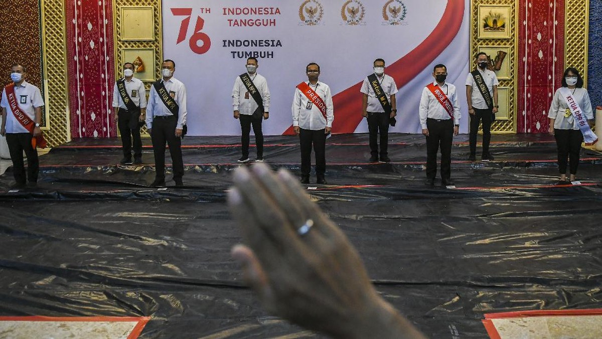 FOTO: Menengok Gladi Sidang Tahunan MPR dengan Prokes Ketat