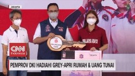 VIDEO: Pemprov DKI Hadiahi Grey-Apri Rumah dan Uang Tunai