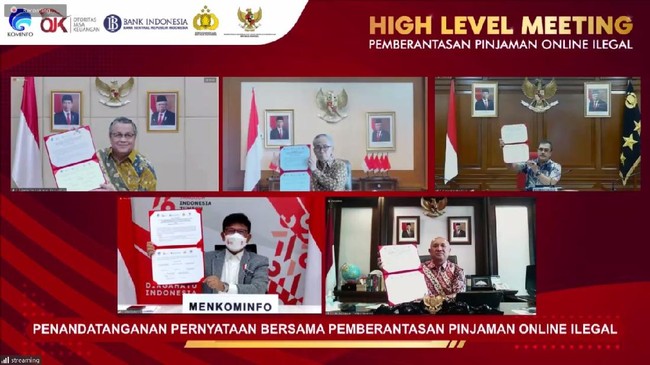 OJK bekerja sama dengan BI, Polri, Kominfo, dan Kemenkop UKM memberantas pinjaman online (pinjol) ilegal.