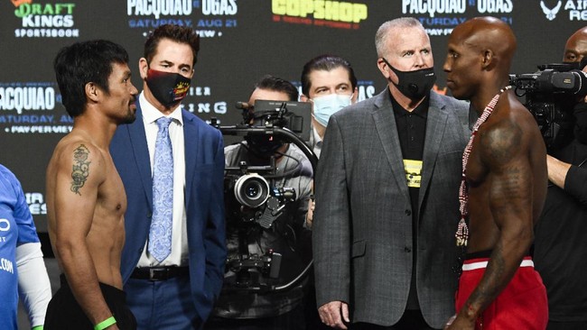 Manny Pacquiao memiliki rekor kemenangan KO yang lebih baik dari Yordenis Ugas jelang duel di T-Mobile Arena, Las Vegas, Minggu (22/8) WIB.