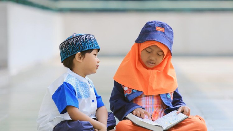 Ilustrasi anak membaca