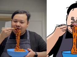 Pesan Lukisan Online Pakai Contoh Foto Saat Makan Mie, Hasilnya Bikin Ngakak