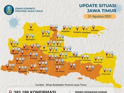Jawa Timur Zona Oranye dan Kuning, Ini Sebarannya