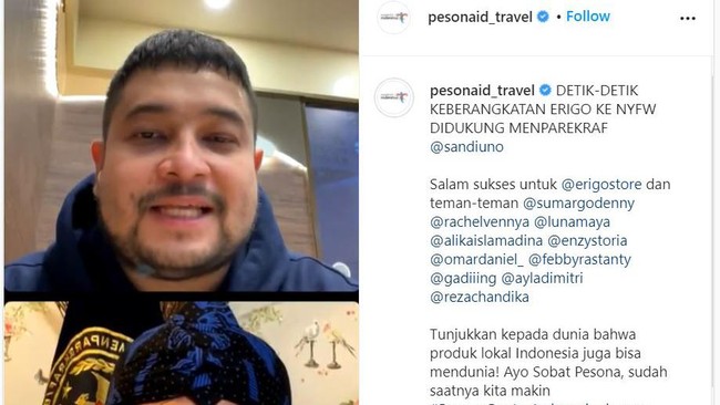 Brand fesyen asal Depok Erigo berhasil menembus peragaan busana di New York Fashion Week (NYFW) 2022 berkat peran dan dukungan Shopee bersama Kemenparekraf.