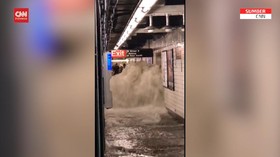 VIDEO: Banjir di Kereta Bawah Tanah New York Efek Badai Ida