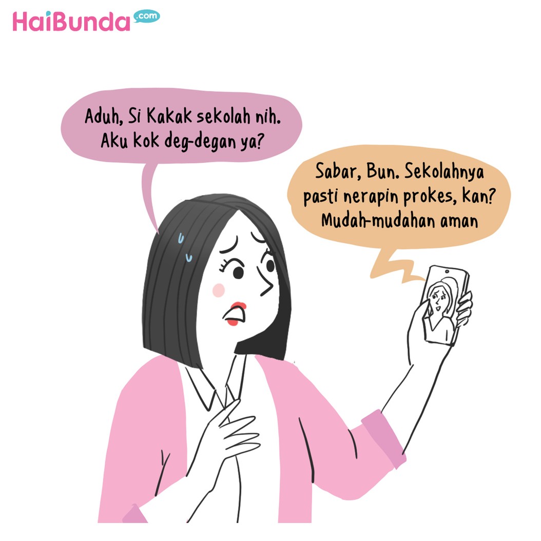 komik sekolah tatap muka: Bunda galau!