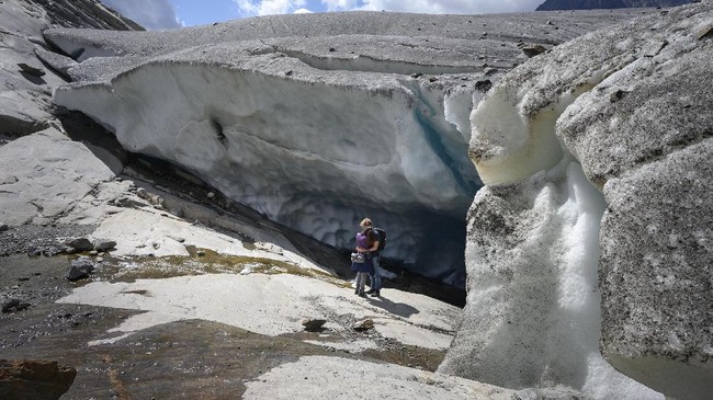FOTO: Gletser Aletsch, Swiss Mencair karena Perubahan Iklim