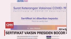 VIDEO: Sertifikat Vaksin Presiden Jokowi Bocor