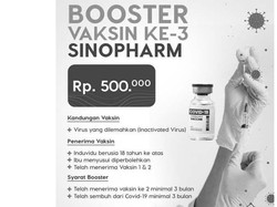 Viral Booster Vaksin Rp 500 Ribu Pakai Sinopham, RS Mandaya Royal Minta Maaf