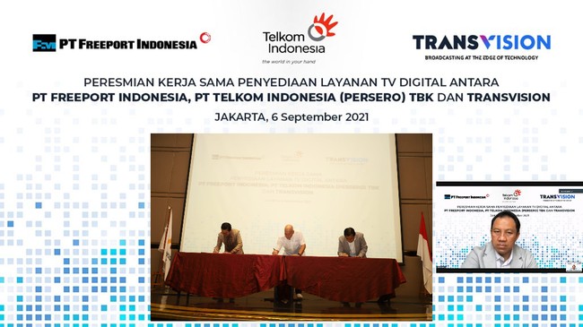 Lingkup kerja sama antara Telkom, Transvision, dan Freeport itu mencakup penyediaan layanan TV digital di area Timika melalui layanan SMATV HD kualitas premium.