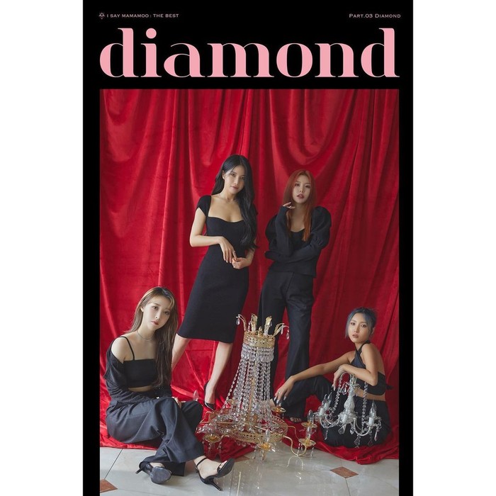 Dikabarkan segera rilis album baru, RBW Entertainment kembali membagikan concept photo MAMAMOO yang bertajuk Diamond. Dengan nuansa yang didominasi merah dan hitam, semakin menegaskan konsep girl crush yang mereka gunakan./Foto: Instagram.com/mamamoo_official