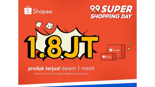 Adapun transaksi individu terbesar dalam 1 jam pertama kampanye Shopee 9.9 Super Shopping Day adalah pembelian 5 buah ponsel senilai lebih dari Rp75 juta.