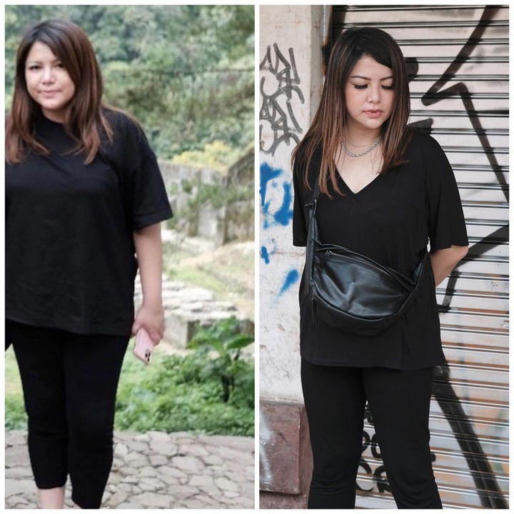 <p>Tak cuma berat badannya yang turun drastis, lingkar perutnya pun berkurang 29 cm setelah ikut program diet dari dokter. (Foto: Instagram @winatalia)</p>