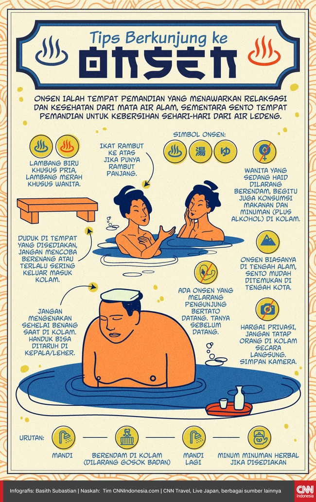 Berbeda dengan sento, onsen ialah tempat pemandian yang menawarkan relaksasi dan kesehatan dari mata air alam.