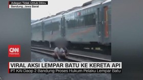 VIDEO: Viral Aksi Lempar Batu Ke Kereta Api