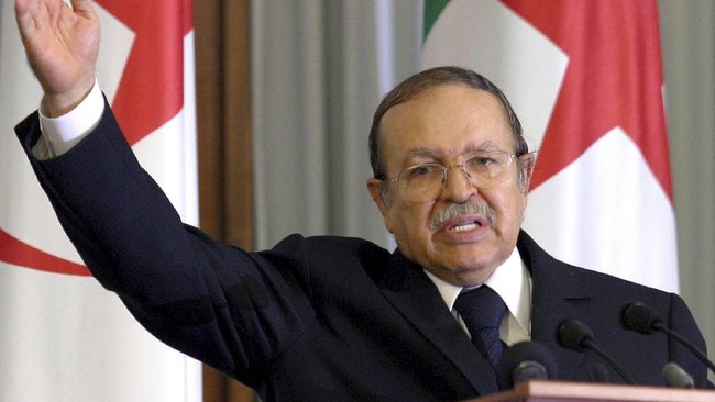 Abdelaziz Bouteflika merupakan mantan presiden Aljazair yanng merupakan tokoh di balik kemerdekaan Aljazair dari Perancis pada 1950-an.