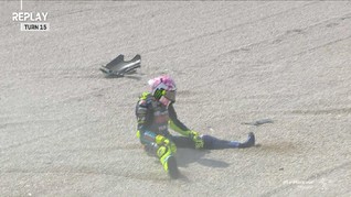 VIDEO: Rossi Kecelakaan di Kualifikasi MotoGP San Marino