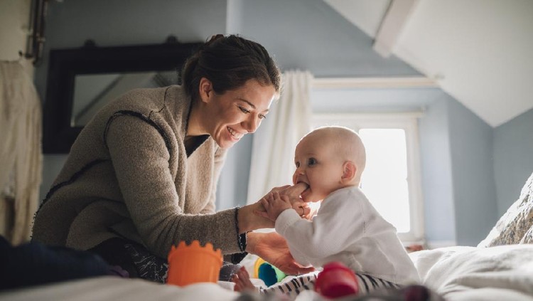 A baby of 5-6 months gnaws a toy. Teething of the first milk teeth, how to help the baby and relieve pain