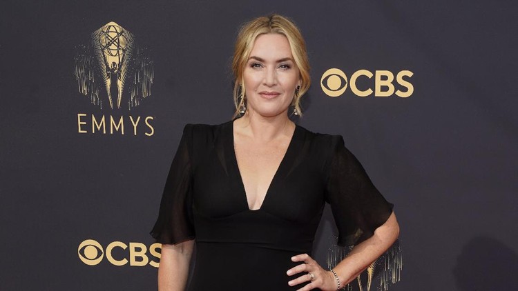Kate Winslet arrives at the 73rd Primetime Emmy Awards on Sunday, Sept. 19, 2021, at L.A. Live in Los Angeles. (AP Photo/Chris Pizzello)