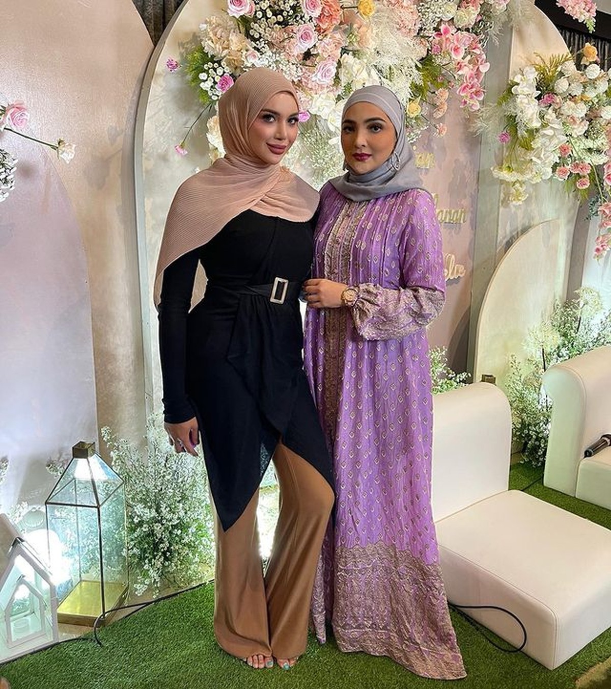 Penampilan beda Millendaru di acara 4 bulan pengajian Aurel Hermansyah di sorot&period; Yuk intip&excl;