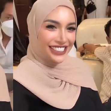 Penampilan Beda Millendaru di Acara Pengajian Aurel Jadi Sorotan