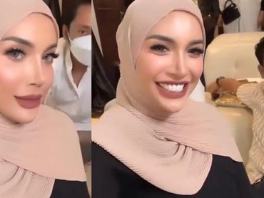 Penampilan Beda Millendaru di Acara Pengajian Aurel Jadi Sorotan