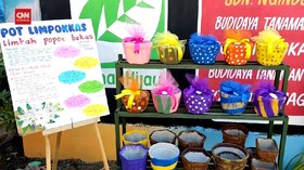 VIDEO: Bocah SD Sulap Limbah Popok Jadi Pot Bunga
