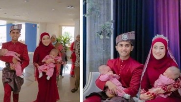 img-title Heboh Pengantin Bawa Bayi Kembar di Pelaminan, Ini Cerita di Baliknya