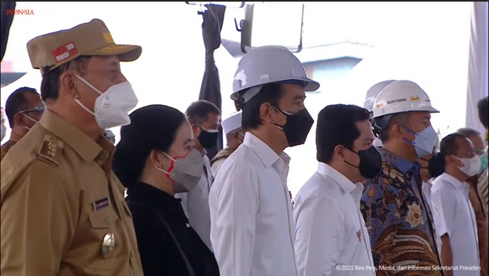 foto/ Peresmian Pabrik Industri Baja PT. Krakatau Steel (persero) Tbk, Kota Cilegon, 21 September 2021/ Youtube: Setpres