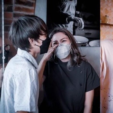 Tangis Donna Agnesia Saat Pesta Pelepasan Sang Putra Sekolah ke Prancis